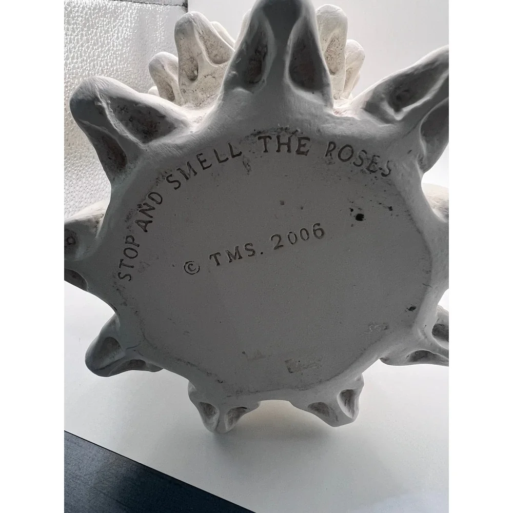TMS Vitruvian Collection Vase 12in White Excellent Stop and Smell the Roses 2006